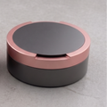 Tvåfärgad snusdosa i aluminium med grå lock och botten samt rosa i mitten från Duo Edition.